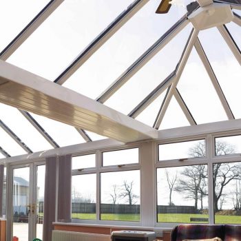 Combination conservatory with glass roof internal view