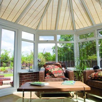 Victorian style conservatory with roof blinds