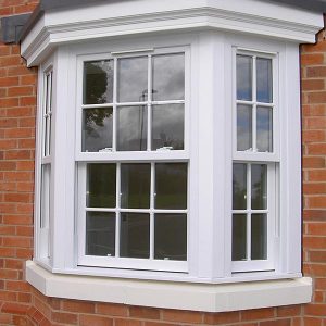 White upvc vertical sliding sash window