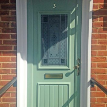 Chartwell green coloured uPVC front door