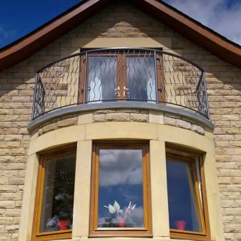 Brown upvc windows with reversible functionality