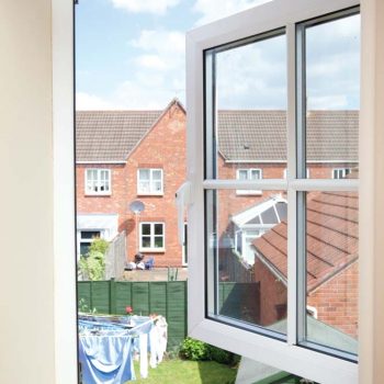 White uPVC window with tilt and turn functionality