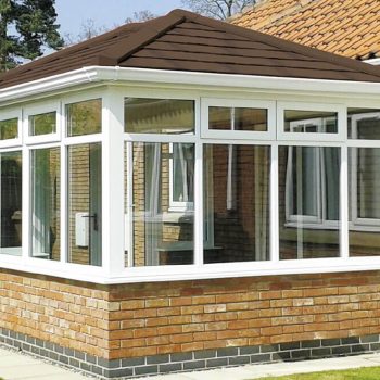 Conservatory with tiled replacement roof